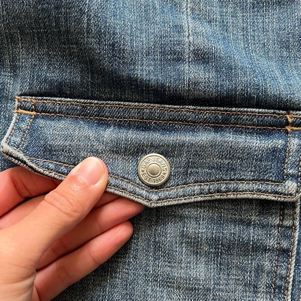 Vintage‎ Gap Blue Denim Jean Jacket Women’s Small Western Rodeo Snap Close Y2K